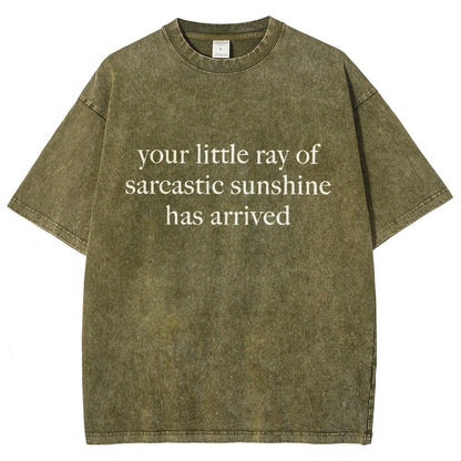Your Little Ray of Sarcastic Sunshine Has Arrived Vintage Distressed T-shirt