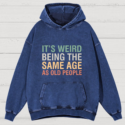 Same Age As Old People Geeky Vintage Distressed Hoodie