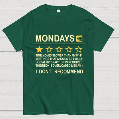 I Don't Recommend Mondays Geek T-Shirt
