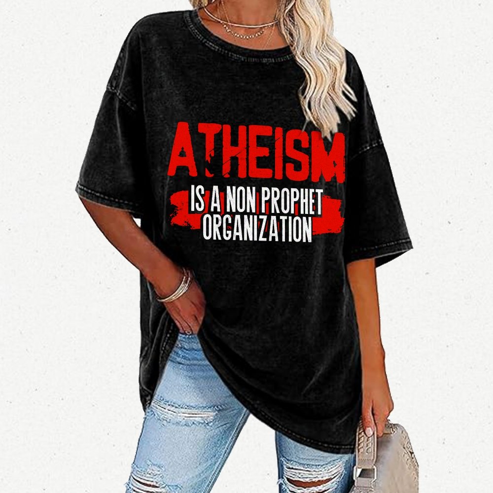 Atheism Is A Non-Prophet Organization Vintage Distressed T-shirt
