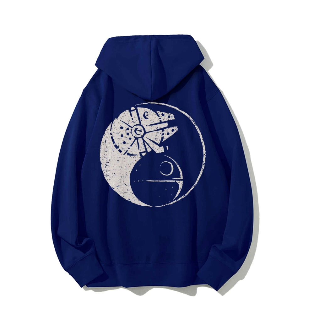 Balancing The Power Geek Printed Back Unisex Cotton Hoodie