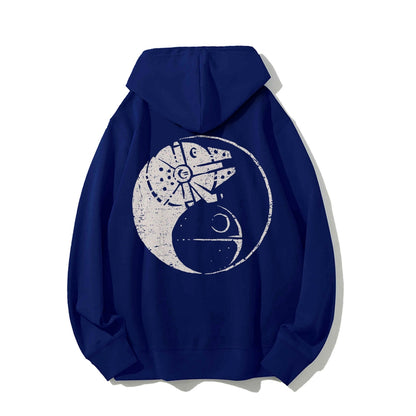 Balancing The Power Geek Printed Back Unisex Cotton Hoodie