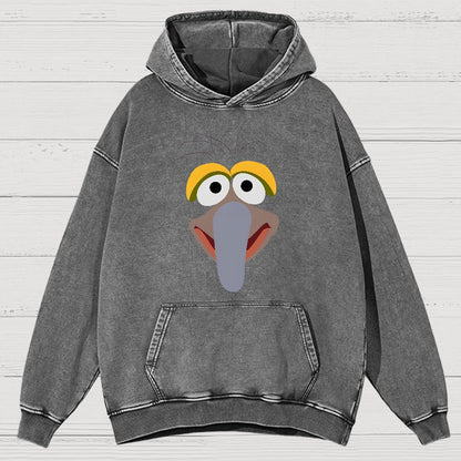 Retro Pop Culture Puppet Face3 Vintage Distressed Hoodie