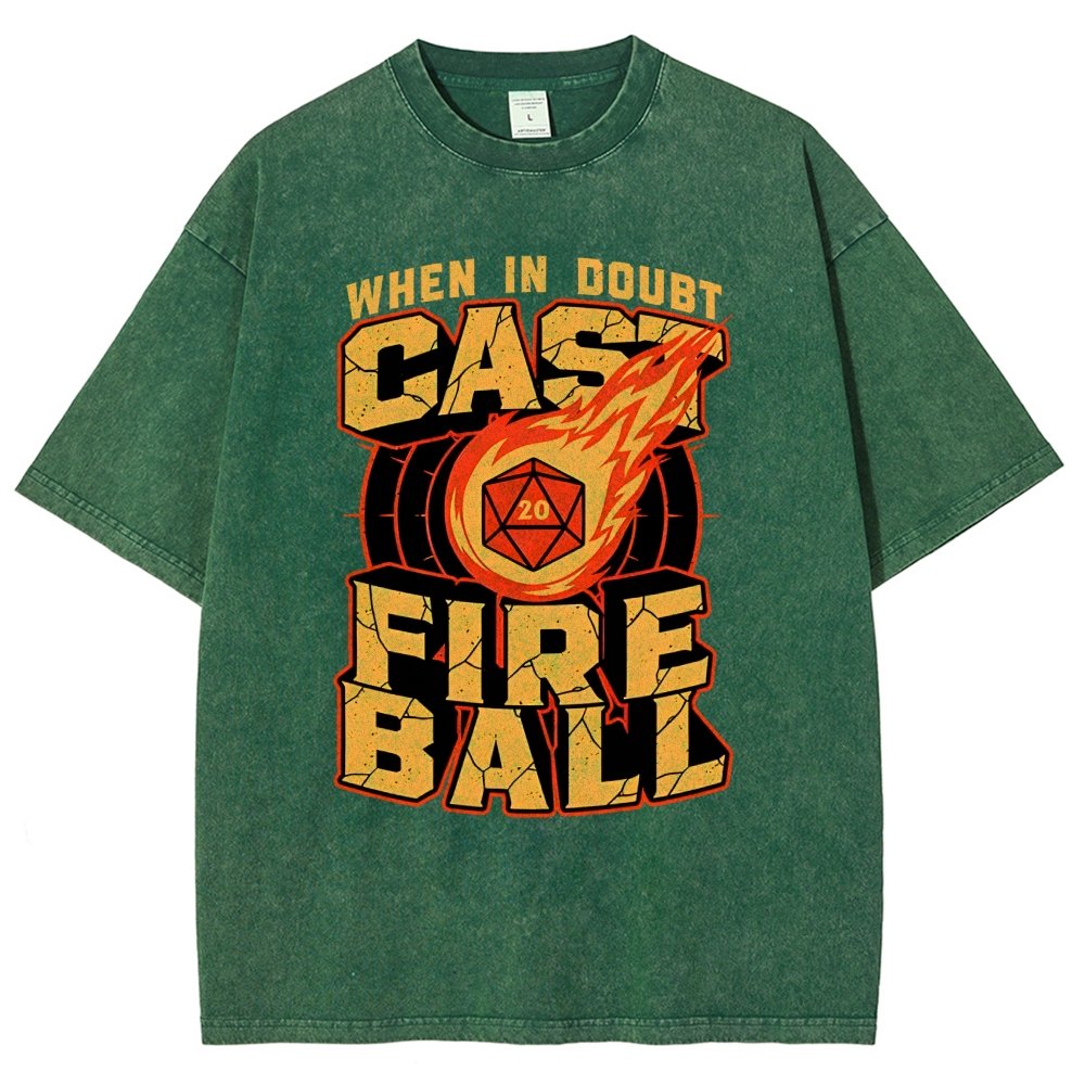 RPG Cast Fireball Quote Vintage Distressed T-shirt