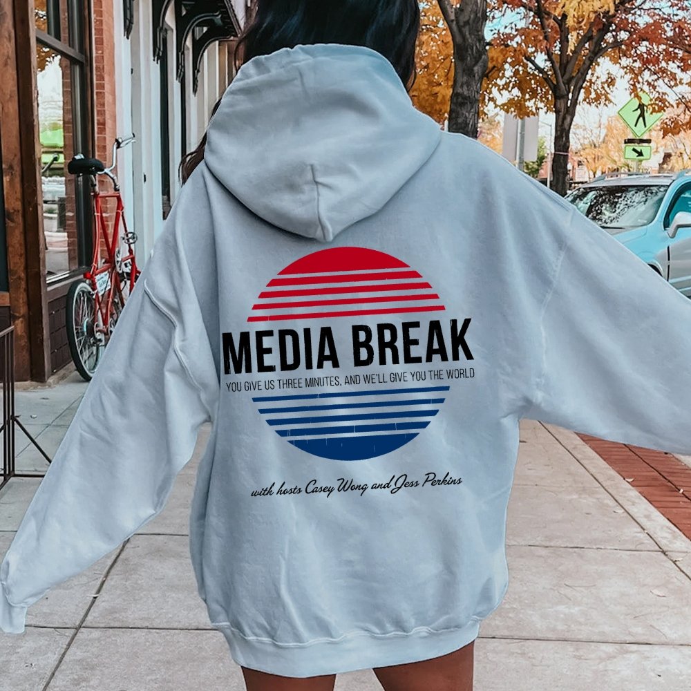 Media Break Printed Back Unisex Cotton Hoodie