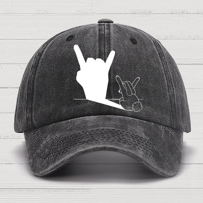 Rabbit Rock and Roll Hand Shadow Meme Style Unisex Gamer Movie Music Hat