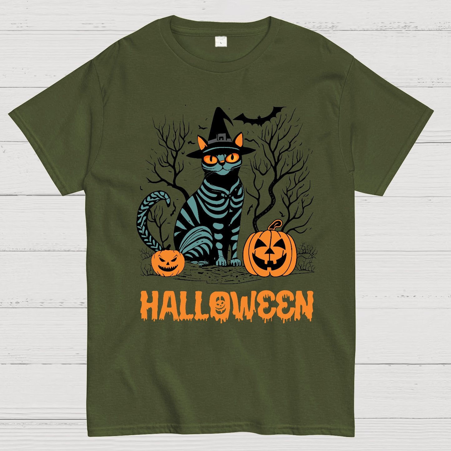 Halloween Black Cat Geeky T-Shirt