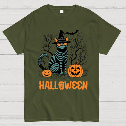 Halloween Black Cat Geeky T-Shirt