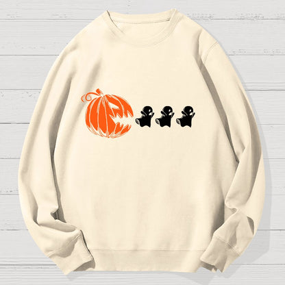 Funny Halloween Ghost Geek Cotton Sweatshirt
