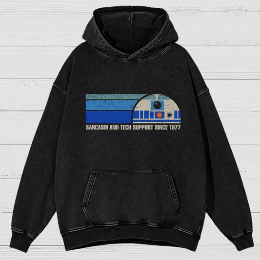 Providing Sarcasm and Tech Support Since 1977 Vintage Distressed Hoodie