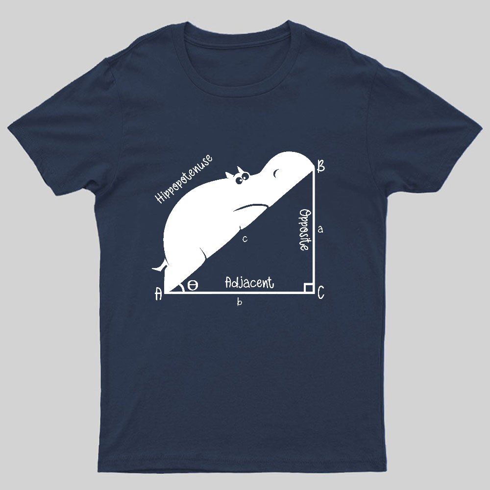 Funny Hippopotenuse Math Geeky T-Shirt