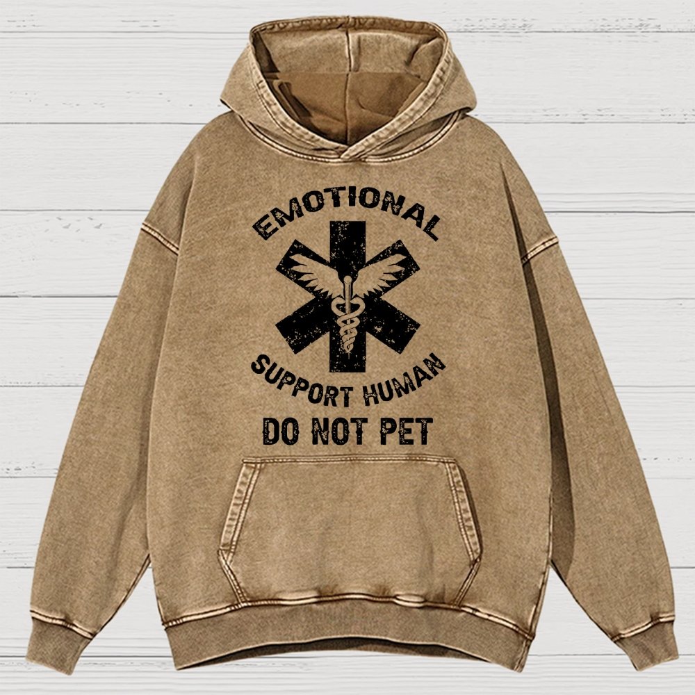 Emotional Support Human Do Not Pet Vintage Distressed Hoodie
