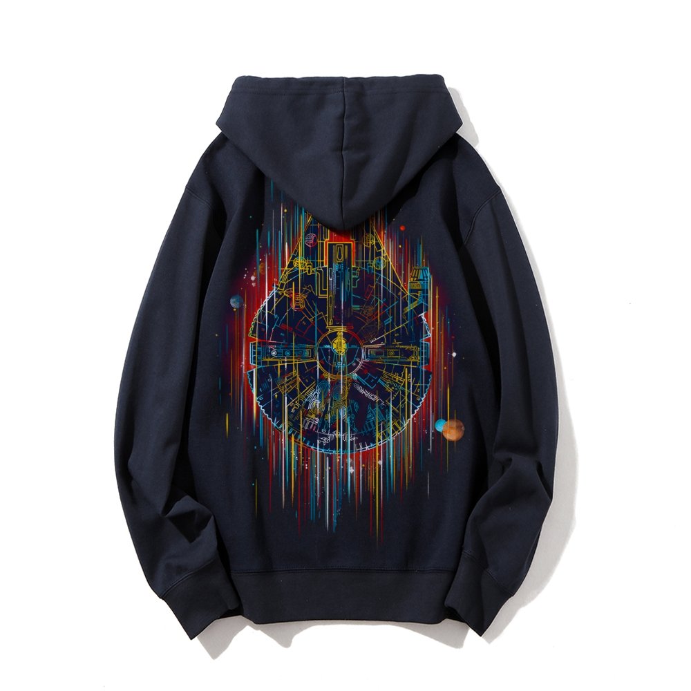 The Neon Falcon Printed Back Cotton Hoodie