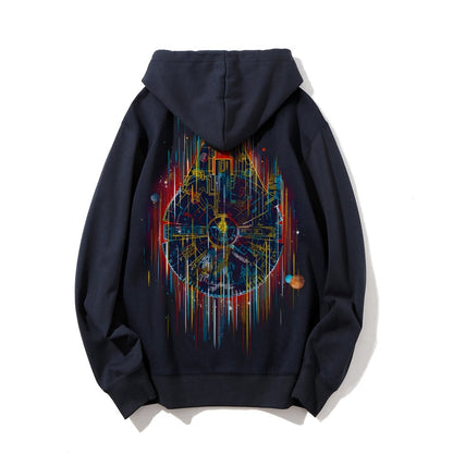 The Neon Falcon Printed Back Cotton Hoodie