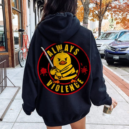 Always violence Printed Back Unisex Cotton Hoodie