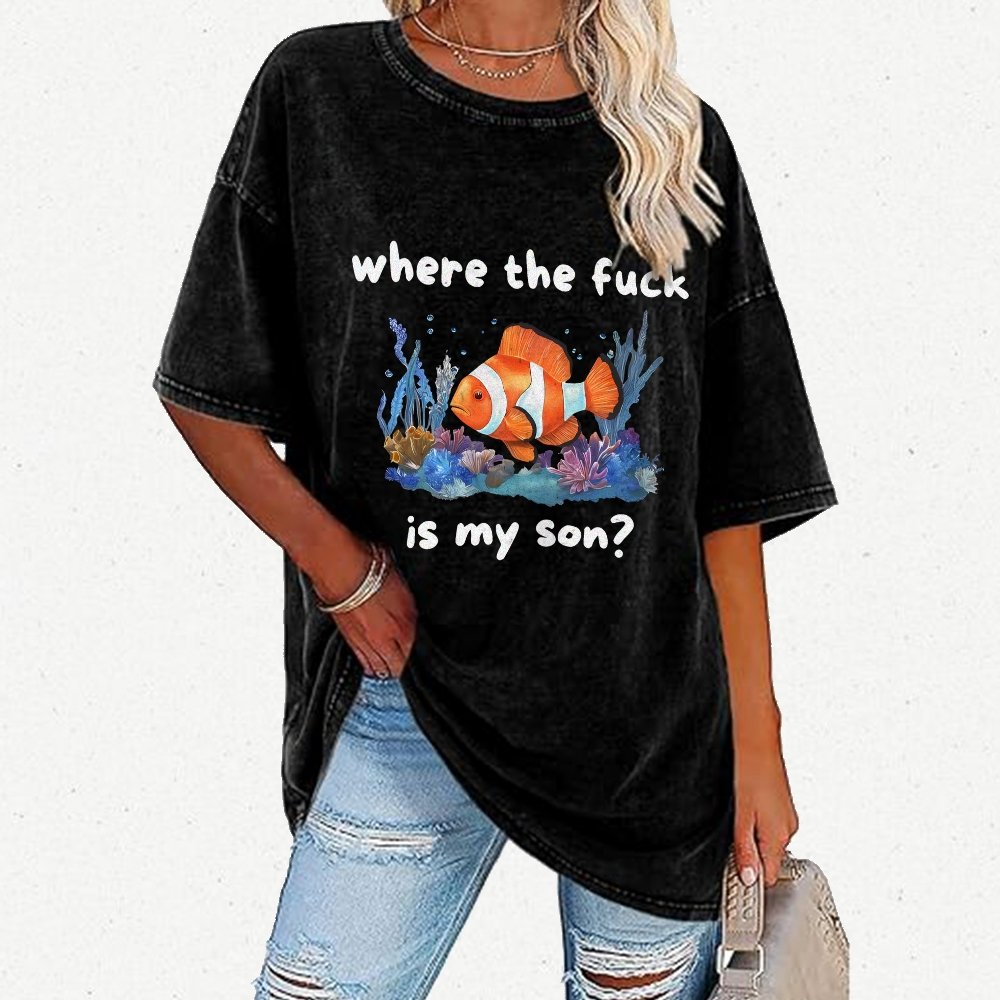 Where The F*ck Is My Son Vintage Distressed T-shirt