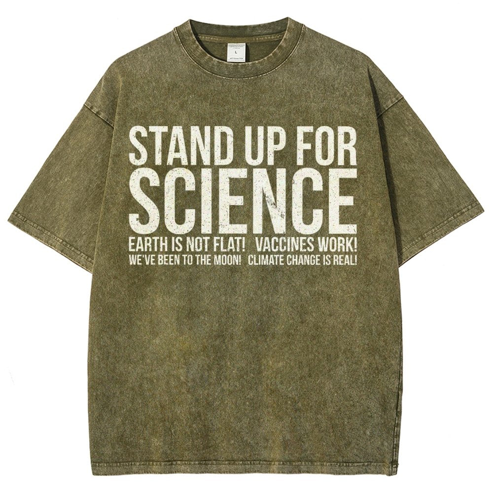 Earth Is Not Flat Stand Up For Science Vintage Distressed T-shirt
