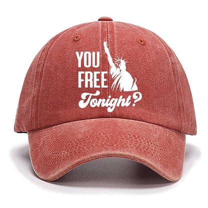 YOU FREE TONIGHT? 4th of July Cotton Hat