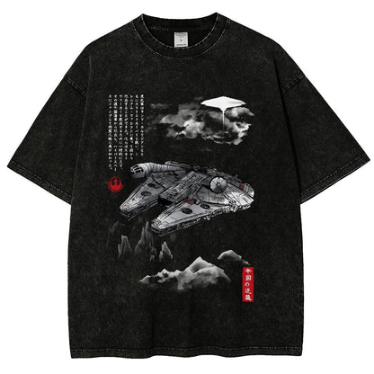 Escape from Mysterious City sumi-e Vintage Distressed T-shirt