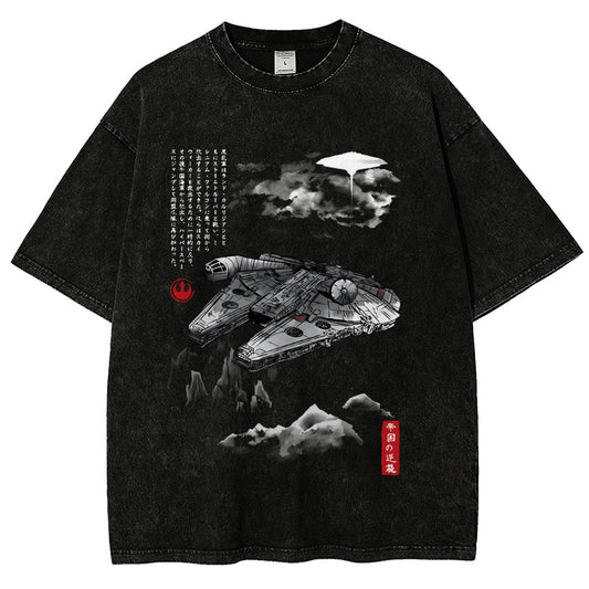 Escape from Mysterious City sumi-e Vintage Distressed T-shirt