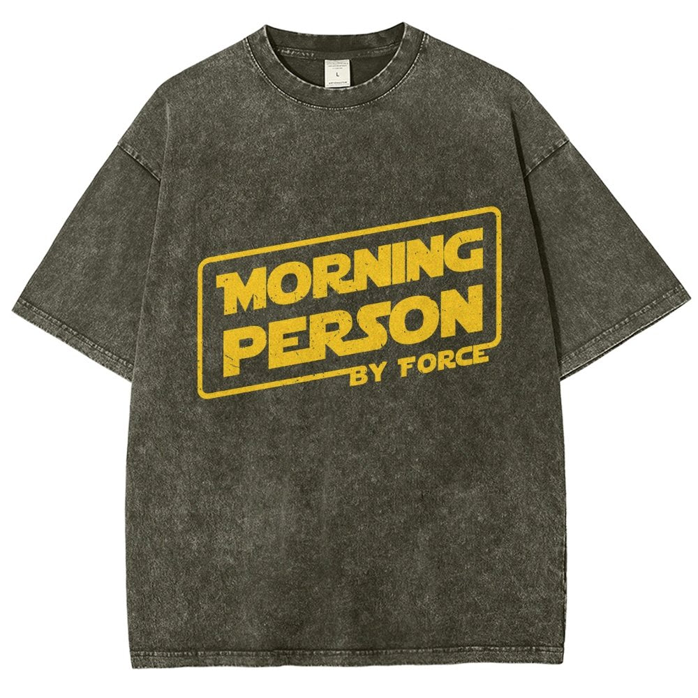 Morning Person By Force Vintage Distressed T-shirt