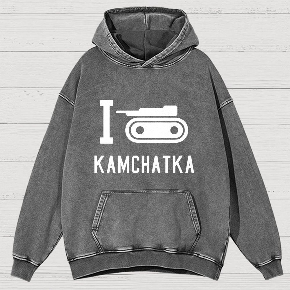 I Love Kamchatka  Vintage Distressed Hoodie