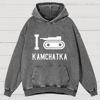 I Love Kamchatka  Vintage Distressed Hoodie