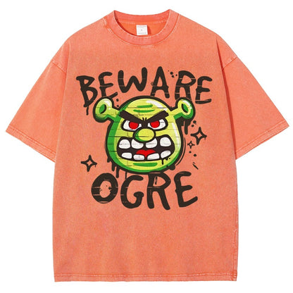 Beware Ogre Graffiti Vintage Distressed T-shirt