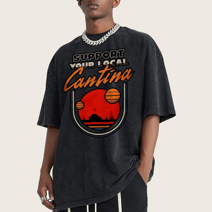 Support Your Local Hangout Vintage Distressed T-shirt