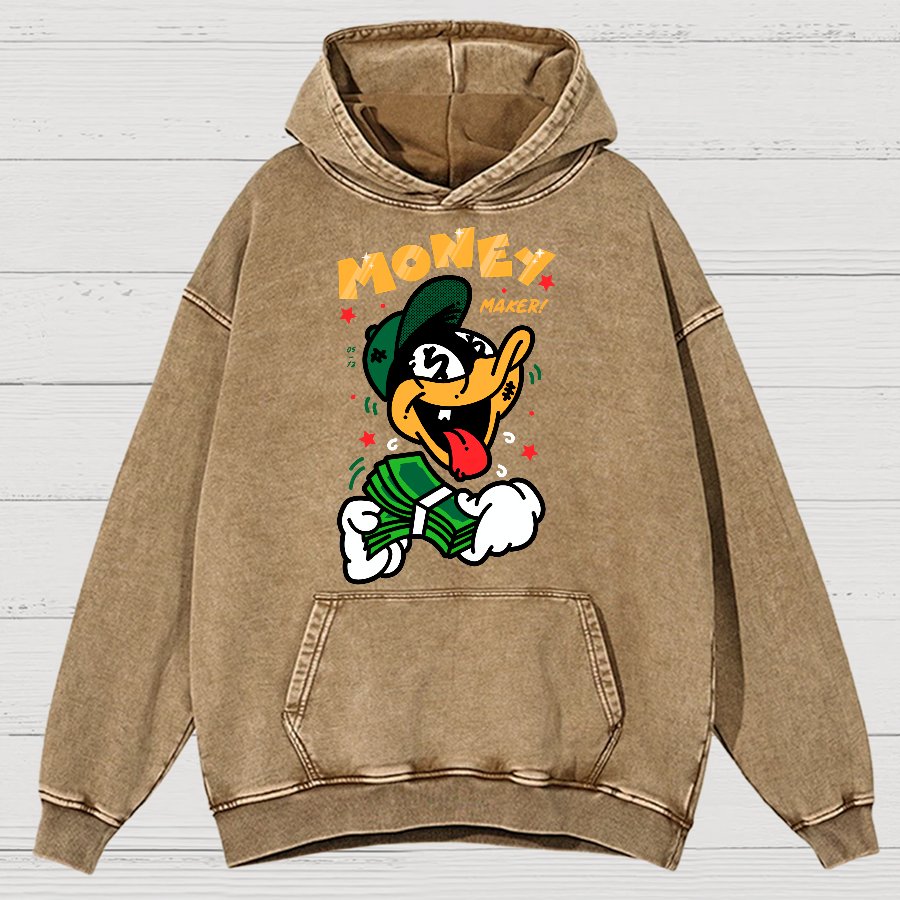 Money Maker！Sarcasm Vintage Distressed Hoodie