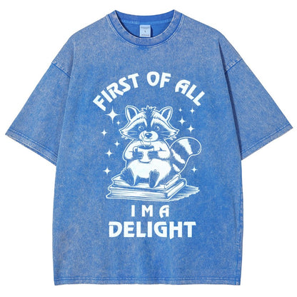First Of All I'm A Delight Vintage Distressed T-shirt