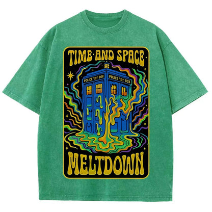 Time And Space Meltdown Vintage Distressed T-shirt
