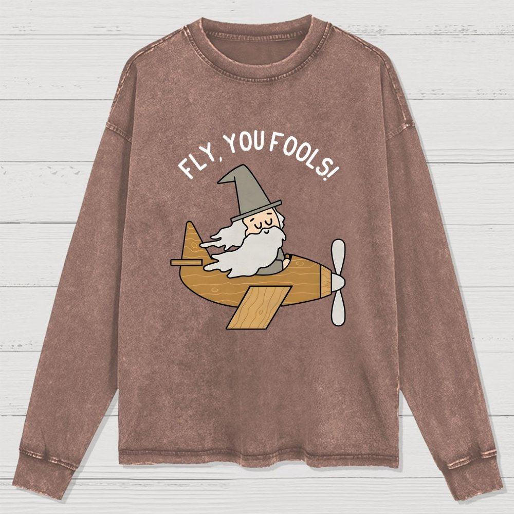 Fly Fools Washed Long Sleeve Tee