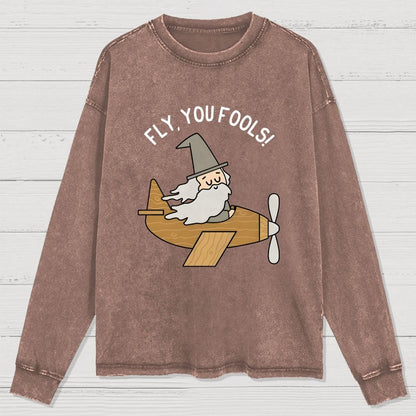 Fly Fools Washed Long Sleeve Tee