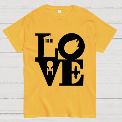 I Love SciFi Black Geek T-Shirt