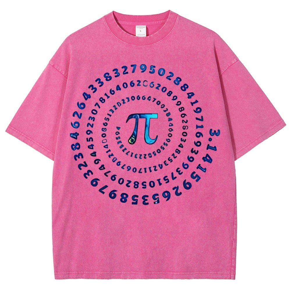 Pi Spiral Vintage Distressed T-shirt