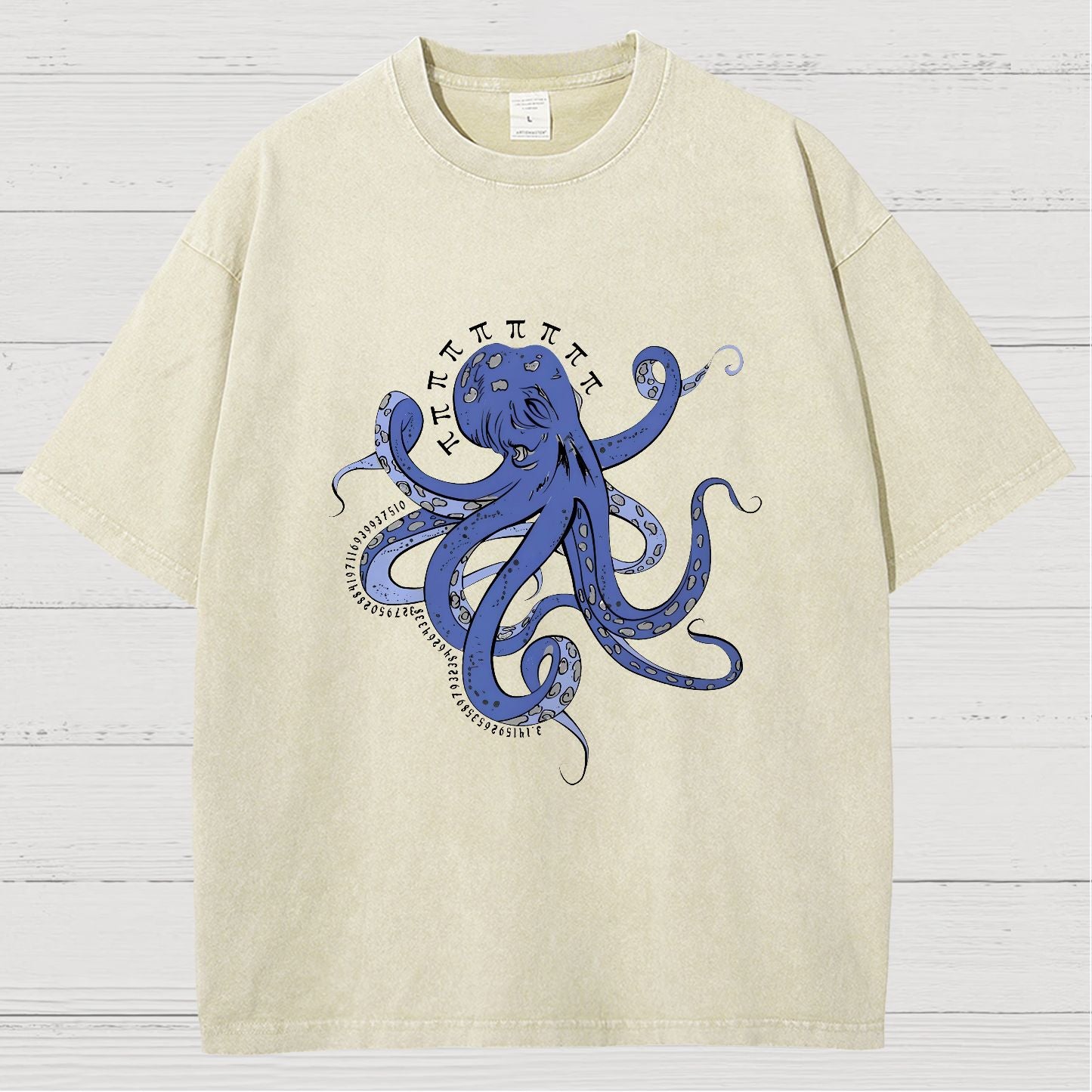 Funny Pi Day Octopus Vintage Distressed T-shirt