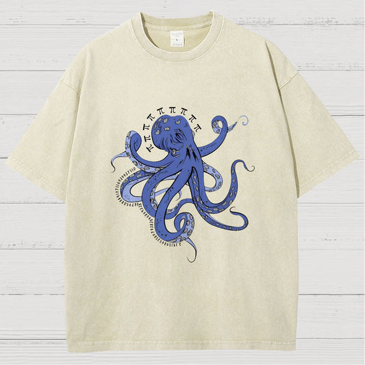Funny Pi Day Octopus Vintage Distressed T-shirt