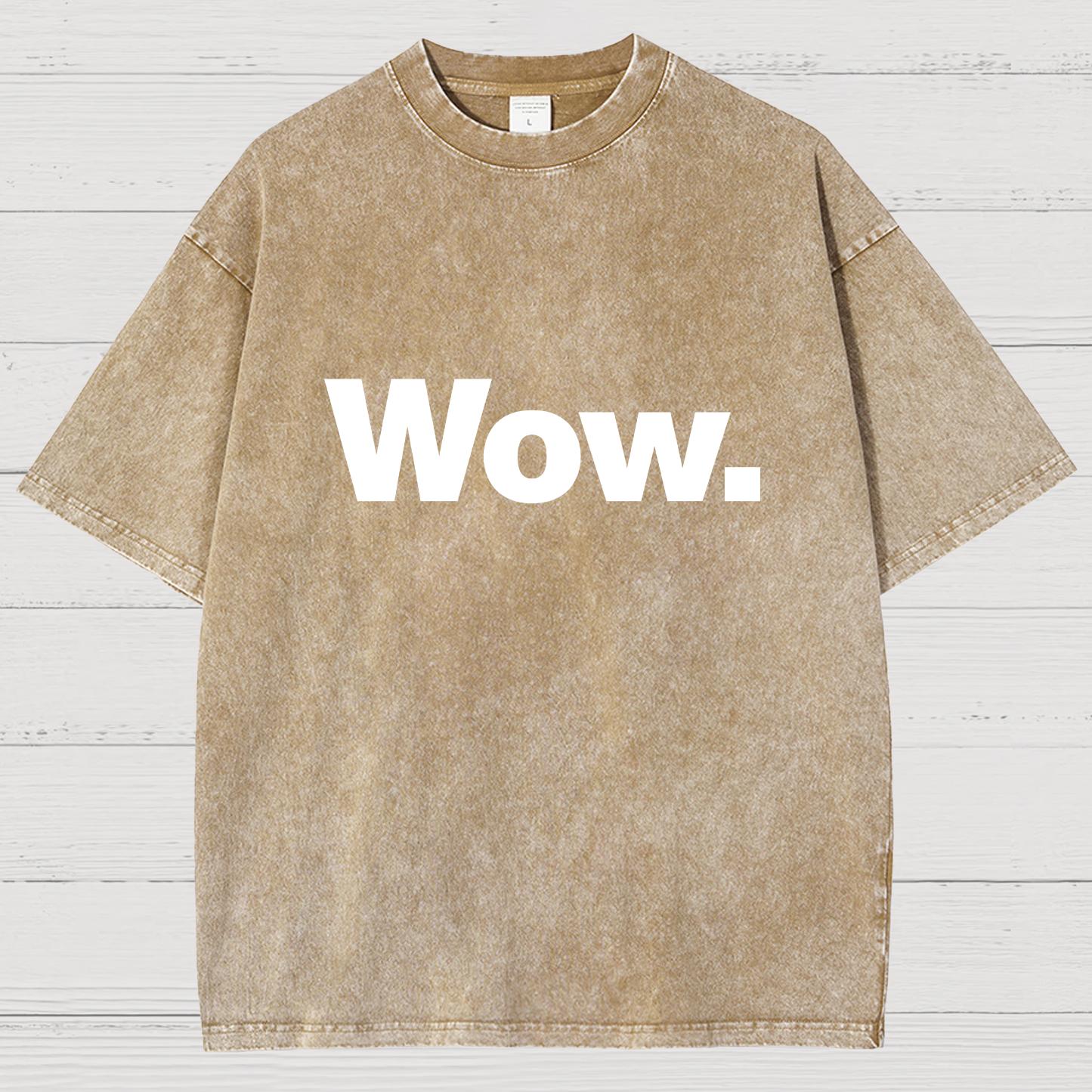 Wow. Classic Vintage Distressed T-shirt