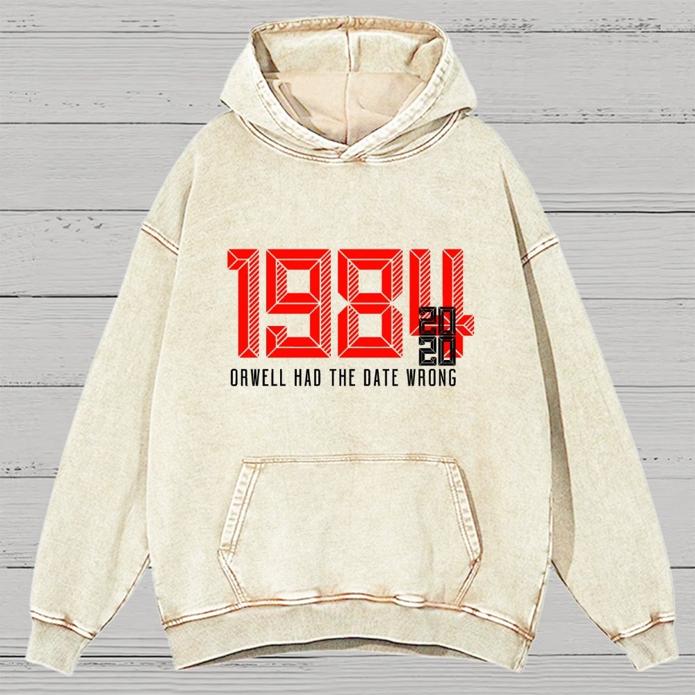 Orwell Got It Wrong Vintage Distressed Hoodie