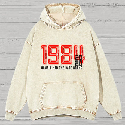 Orwell Got It Wrong Vintage Distressed Hoodie
