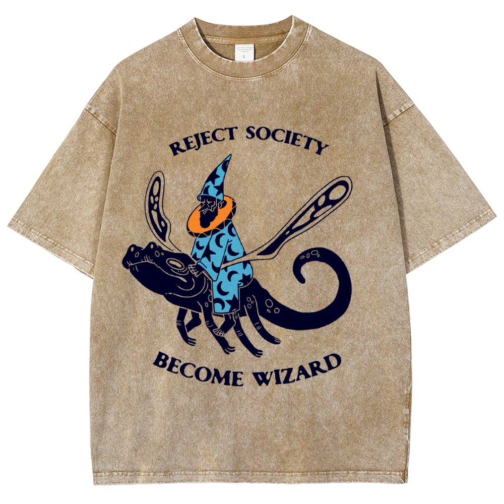 Reject-society become-wizard Vintage Distressed T-shirt