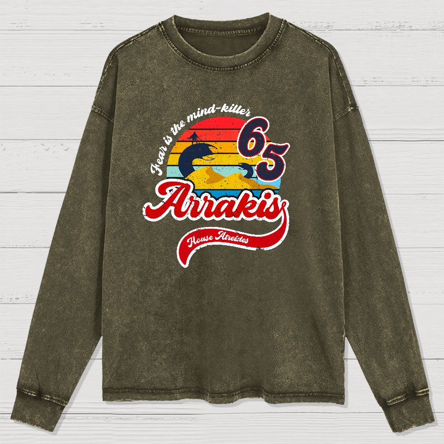 Fear Is The Mind Killer Nerdy Washed Long Sleeve Tee