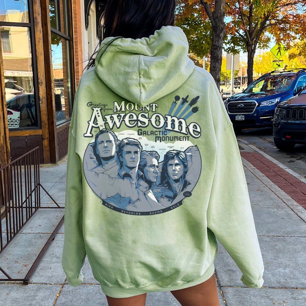 Mt. Awesome Printed Back Unisex Cotton Hoodie