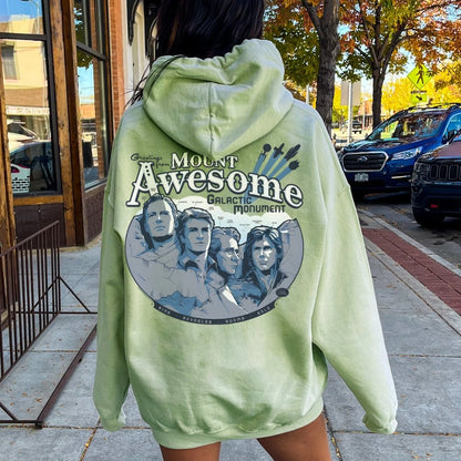 Mt. Awesome Printed Back Unisex Cotton Hoodie
