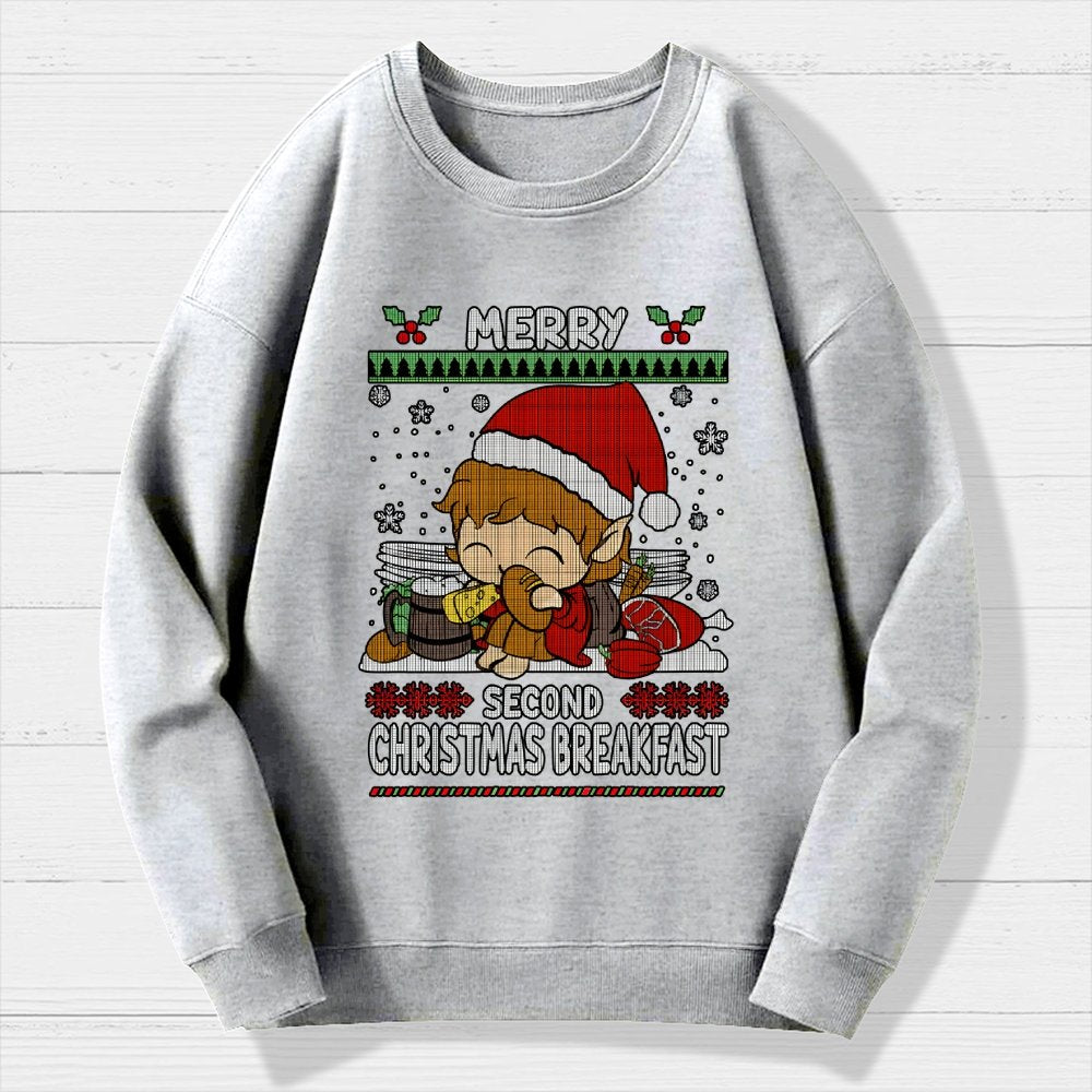 Extra breakfast Christmas Geek Cotton Sweatshirt