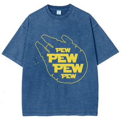 Pew Pew Starship Vintage Distressed T-shirt