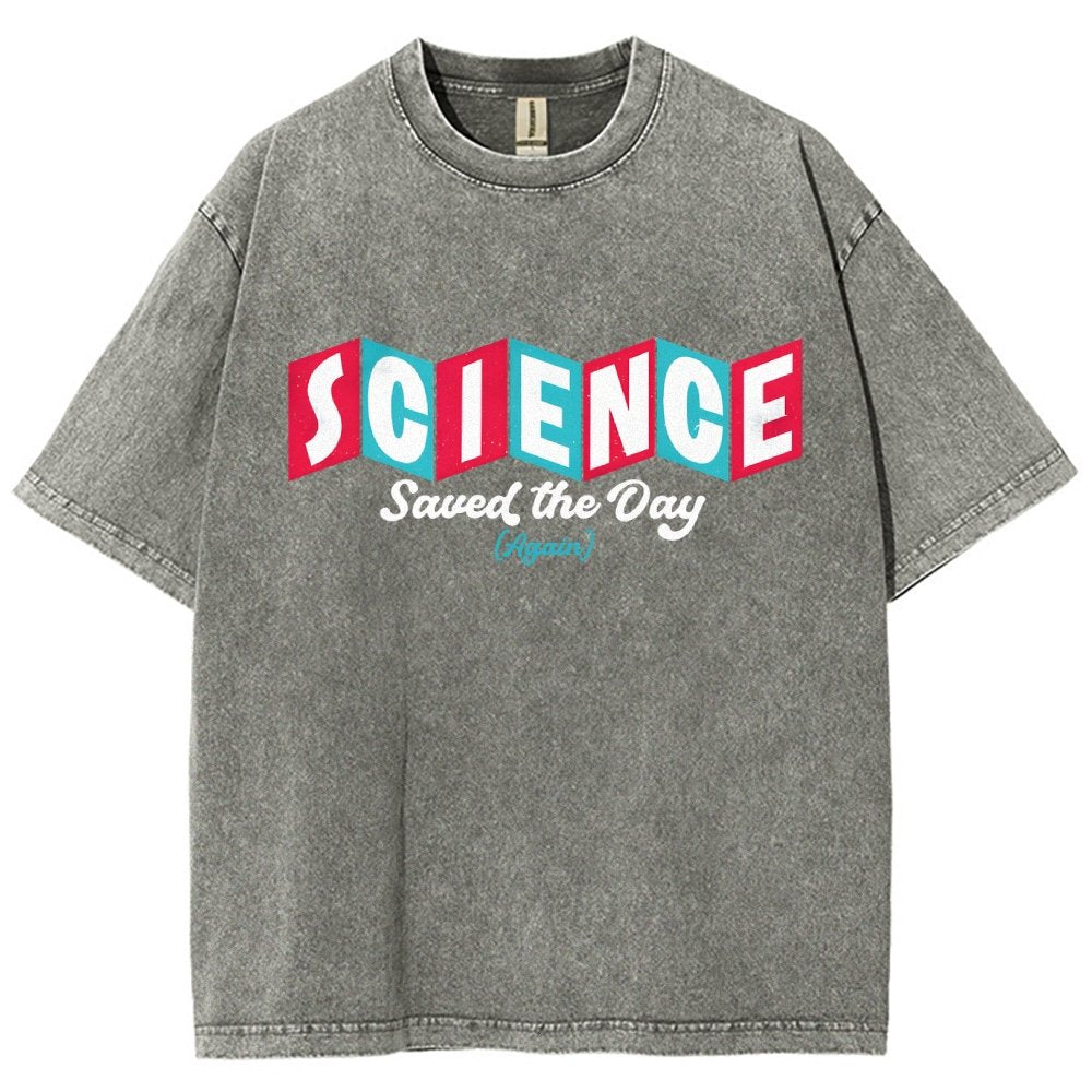 Science Saved the Day Vintage Distressed T-shirt