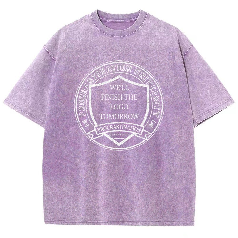 Procrastination University Logo Vintage Distressed T-shirt