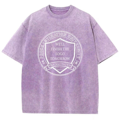 Procrastination University Logo Vintage Distressed T-shirt